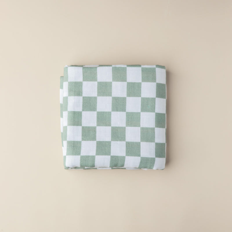 Moss Check Swaddle