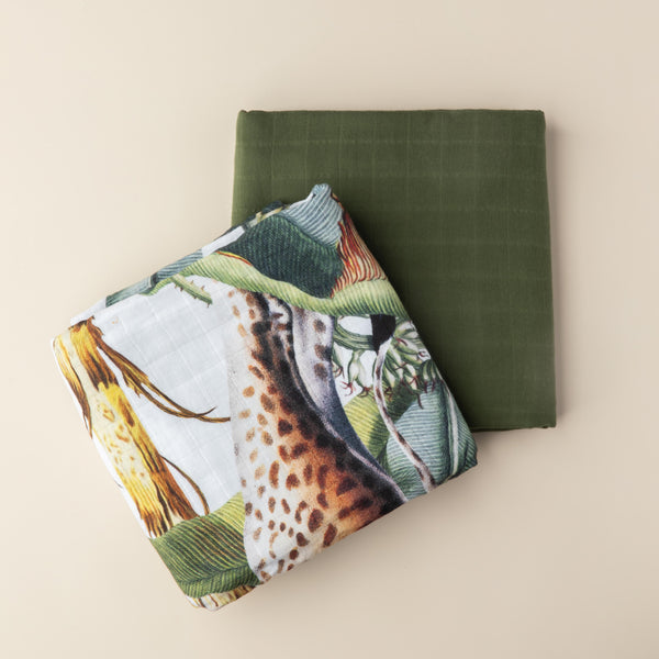 Wild One & Olive Swaddle 2-Pack